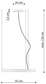 Lustră LED pe cablu RIO LED/30W/230V CRI90 3000K d. 55 cm auriu Thoro TH.216
