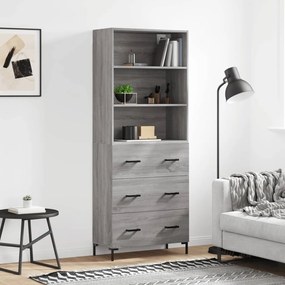 vidaXL Dulap înalt, gri sonoma, 69,5x34x180 cm, lemn compozit