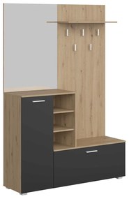 Set mobilier hol Vetlandi (stejar artisan + grafit) (cu oglindă). 1116557