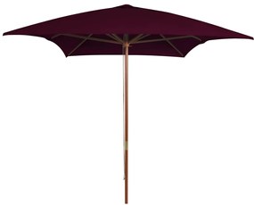 Umbrela de soare, exterior, stalp lemn, rosu bordo, 200x300 cm Rosu bordo