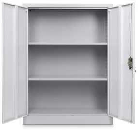 Dulap metalic universal mediu 90 x 40 x 120 cm, încuietoare cilindru, gri deschis - ral 7035