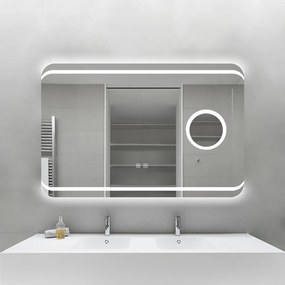 Oglinda Baie cu Led, 90X60 Cm, Functie dezaburire, Esn41, Oglinda Mica Lupa Cosmetica