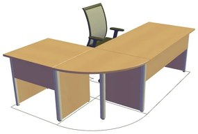 Atașament 70 x 70 cm, ProOffice A, nuc