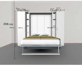 Set pat rabatabil dublu cu canapea 2 locuri si 2 dulapuri Royal Single Wardrobe (50 cm) - Royal SMALL Wardrobe&amp;SOFA SET (150X200)