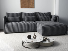 Colțar extensibil dumonde cu ladă de depozitare si sezut confortabil din spuma high-density, Malta Ambience Grey 235x185 cm