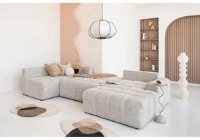 Colțar modular bej extensibil/cu spațiu de depozitare (cu colț pe partea stângă) Lulu – Miuform