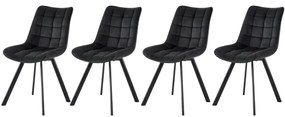 Set 4 scaune K332 velvet negru