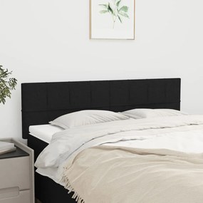 Tablii de pat, 2 buc., negru, 72x5x78 88 cm, tesatura 2, Negru, 144 x 5 x 78 88 cm