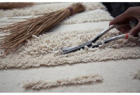 Covor gri deschis/crem lavabil/țesut manual din bumbac 170x240 cm Air Natural – Lorena Canals