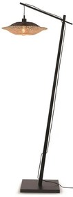 Lampadar din bambus KALIMANTAN orizontal S negru, 44cm