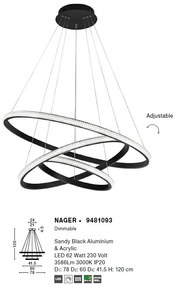 Lustra LED design modern circular ajustabil NAGER 62W NVL-9481093