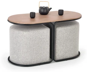Masă de cafea Parthenia (furnir + negru). 1039436