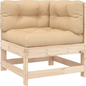 vidaXL Canapea colțar cu perne, lemn masiv de pin