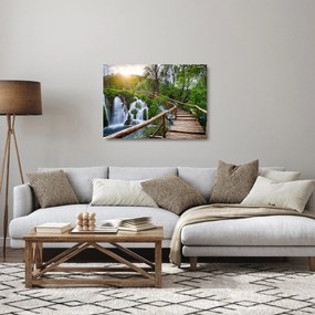 Tablou pe sticlă - Lacurile Plitvice (70x50 cm)