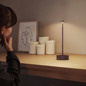 HOMCOM Lampă de Masă Reîncărcabilă cu USB, Lampă Fără Fir cu Temperatura Culorii Reglabilă 3000K/4500K/6500K, Control Touch, Autonomie 4-8 Ore, Cafea | Aosom Romania