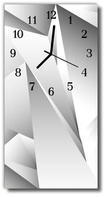 Ceas de perete din sticla vertical Arta grafica 3d alb