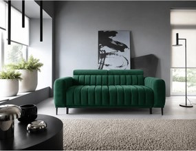 Canapea extensibila GANDI 160, stofa catifelata verde - Cloud 39, cu t