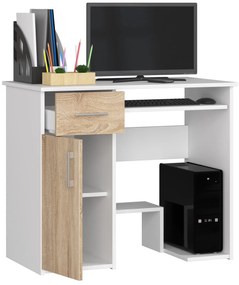 Masă PC Jaloms (Alb + Stejar sonoma). 1069699