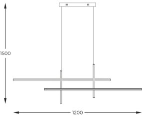 Lustră LED pe cablu Zuma Line 22008P-BK/GD EDGE LED/42W/230V 3000/4000/6000K