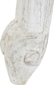 Măsuță de cafea din lemn de mango sculptat manual, natur și alb, motive florale, finisaj patinat, 49 x 120 x 61 cm, „Floralis” – Ethnic Collections