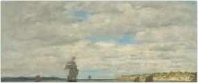 Tablou - Eugène Boudin, Coast of Brittany, reproducere (120x50 cm)