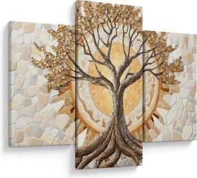 Tablou – Arborele vieții auriu în mozaic (90x60 cm)
