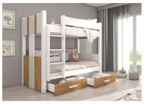 Pat Supraetajat Cu Saltea ARTA Arin/Alb 90x200cm