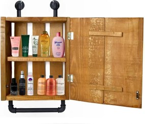 Dulap baie cu oglinda si etajera Calypso Homs, nuc-negru, 45 X 15 X 35 cm,10151