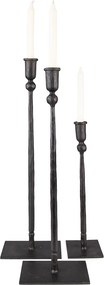 Set 3 suporturi de lumanari, din metal, H35 / 49 / 52 cm