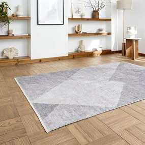 Covor gri deschis lavabil din amestec de bumbac 122x170 cm Whisper – Think Rugs