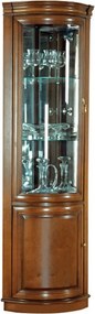 Vitrină lemn masiv nuc de colt Zefyra 212×40cm×45 cm