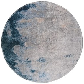 Covor albastru/gri lavabil rotund ø 100 cm – Vitaus