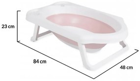 Cadita pliabila cu stender pentru bebelusi si copii NOVOKIDS™ Maoui Folding Tub, Baita bebe, Forma ergonomica, Dimensiuni 84x48x23 cm, Supapa