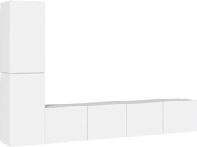 vidaXL Set dulap TV, 4 piese, alb, lemn prelucrat