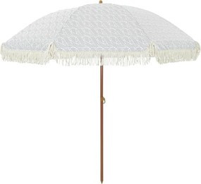 vidaXL Parasol de Plajă Gri și alb 205 x 205 x 210 cm