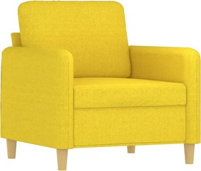 vidaXL Fotoliu canapea, galben deschis, 60 cm, țesătură