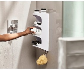 Raft pentru baie alb autoadeziv din plastic Capsule - Joseph Joseph