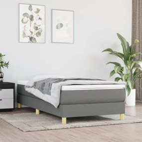 Cadru de pat box spring, gri închis, 100x200 cm, textil