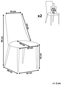 Set 2 buc. scaune pentru sufragerie Clenot (maro auriu). 1009884