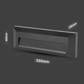 Corp de iluminat LED de exterior pentru scări LED/3W/230V IP65 3000K negru