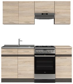 Bucătărie Junona line 170 cm (Wenge + Stejar sonoma). 1018158