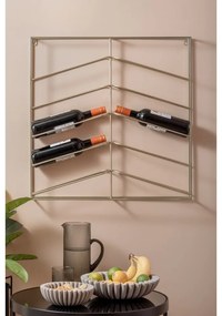 Raft pentru sticle de vin auriu pentru perete din metal număr de sticle 10 67x66x7,5 cm Cuadro – PT LIVING