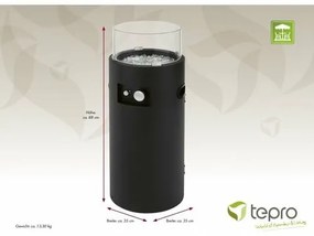 Riverton Șemineu rotund pe gaz Ø 35 cm TEPRO 3322, 35 x 35 x 88 cm
