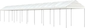 vidaXL Foișor cu acoperiș, alb, 20,07x2,28x2,69 m, polietilenă