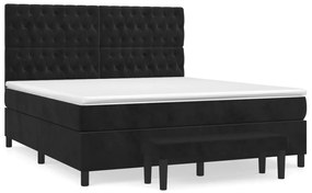 3138039 vidaXL Pat box spring cu saltea, negru, 180x200 cm, catifea