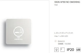 Aplica cu semn de informare -fumat interzis- iluminat LED, SIGN AP80 NO SMOKING 104393