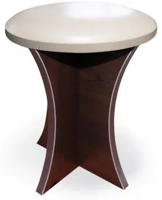 Taburet rotund tapitat wenge cu bej