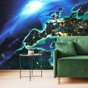 Fototapet planetă albastră strălucitoare