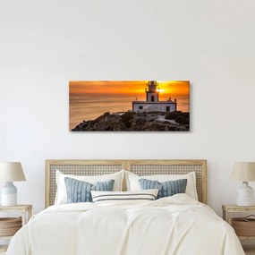 Tablou cu far în apus de soare (120x50 cm)