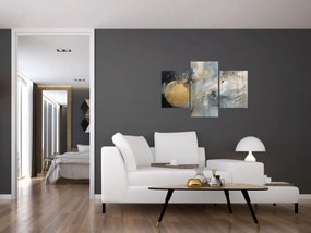 Tablou - Abstracție cu minge de aur (90x60 cm)